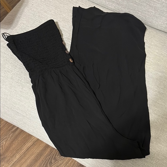 Express Pants - Elegant Black Wide Leg Romper